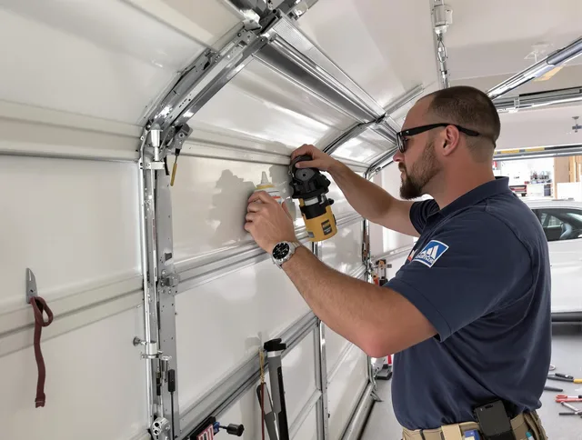 Beachwood Garage Door Repair technician quieting a noisy garage door in Beachwood