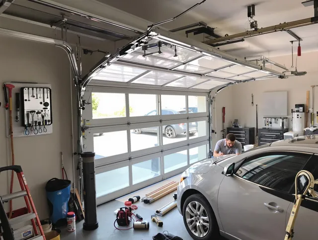 Garage door noise reduction service by Beachwood Garage Door Repair in Beachwood