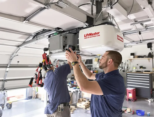 Beachwood Garage Door Repair technician performing advanced diagnostics on garage opener in Beachwood